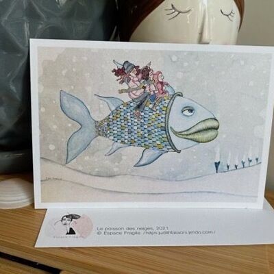 carta postal simple Le poisson des neiges