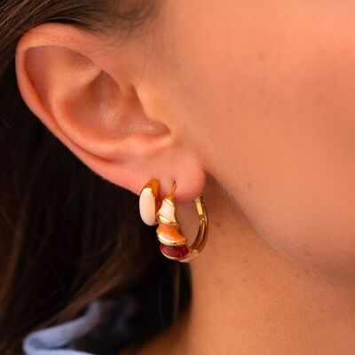 Pendientes mini aro Dania - esmalte de colores