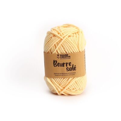 FILS DE COTON JAUNE CLAIR SPECIAL AMIGURUMI BEURRE SALE