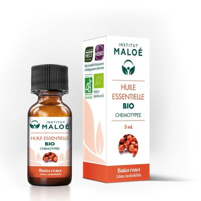 Olio essenziale biologico di bacche rosa - 5 ml