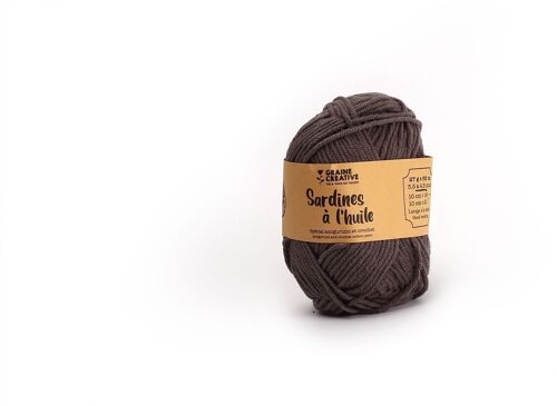 FILS DE COTON GRIS FONCE SPECIAL AMIGURUMI SARDINES A L'HUILE