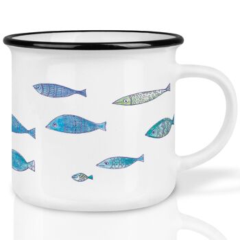 Mug en céramique – banc de poissons 1