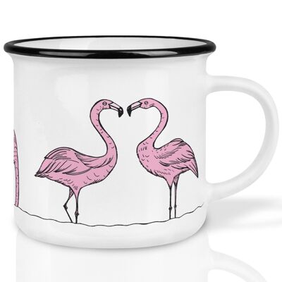 Keramiktasse – Flamingoparade