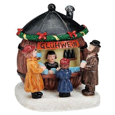 Christmas figurine barrel-mulled wine stand made of poly