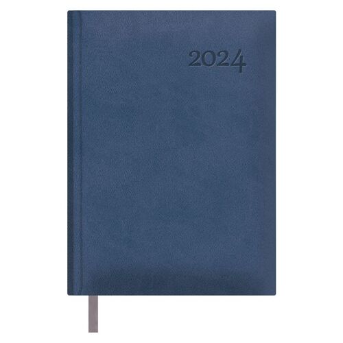 Dohe - Agenda 2024 - Día Página - Tamaño Mediano: 14x20 cm - 336 páginas - Encuadernación cosida - Tapa dura - Color Azul - Modelo Lausana