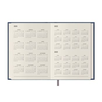 Dohe - Agenda 2024 - Page du Jour - Format Moyen : 14x20 cm - 336 pages - Reliure cousue - Relié - Coloris Bleu - Modèle Lausanne 7