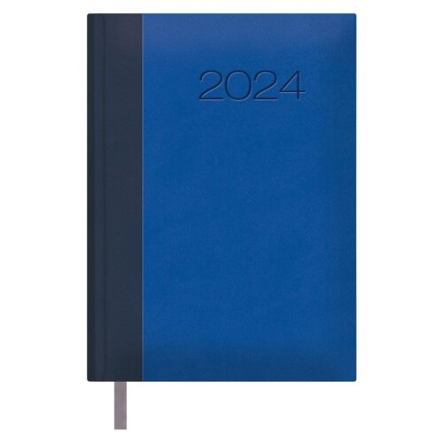 Dohe - Agenda 2024 - Día Página - Tamaño Mediano: 14x20 cm - 336 páginas - Encuadernación cosida - Tapa dura - Color Azul - Modelo Orleans