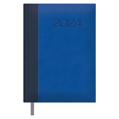 Dohe - Agenda 2024 - Pagina del giorno - Formato Medio: 14x20 cm - 336 pagine - Rilegatura cucita - Copertina rigida - Colore Blu - Modello Orleans