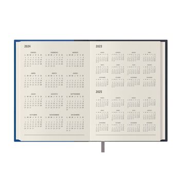 Dohe - Agenda 2024 - Page du Jour - Format Moyen : 14x20 cm - 336 pages - Reliure cousue - Relié - Coloris Bleu - Modèle Orléans 6