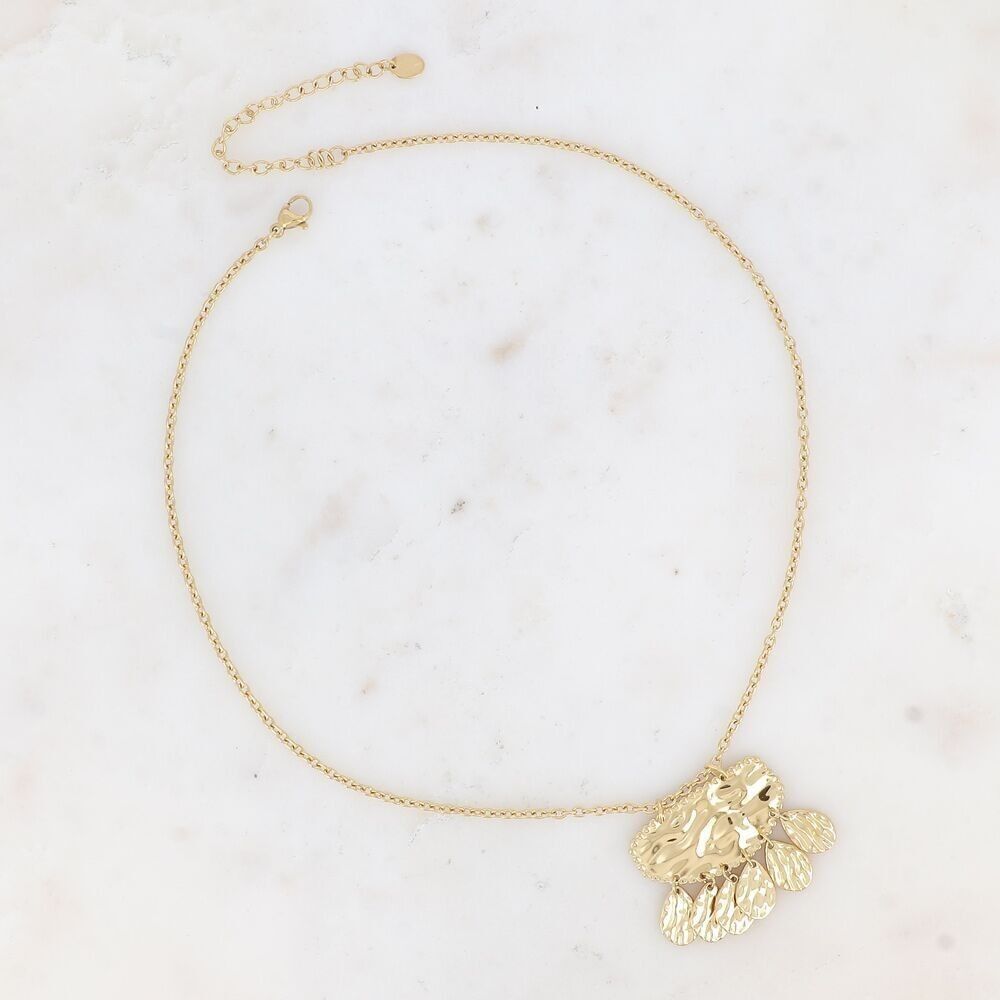 Collana Louna - forme geometriche con effetto martellato