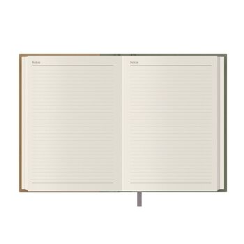 Dohe - Agenda 2024 - Page du Jour - Format Moyen : 14x20 cm - 336 pages - Reliure cousue - Relié - Couleur Vert et Camel - Modèle 3