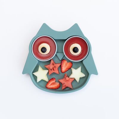 Assiette en Silicone avec Pots Hibou