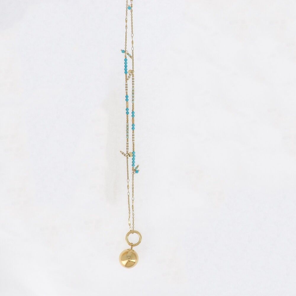 Nora Halskette - kleine Natursteine ​​- mit oder ohne Schwangerschaftsbola verkauft - MIT BOLA-BOX