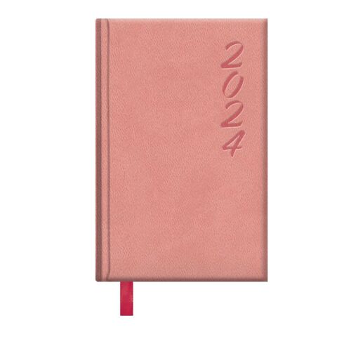 Dohe - Agenda 2024 - Semana Vista - Tamaño Bolsillo: 8,5x13 cm - 128 páginas - Encuadernación cosida - Tapa dura - Color Rosa - Modelo Brasilia