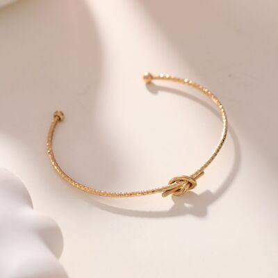 Bracciale bangle sottile regolabile con nodo