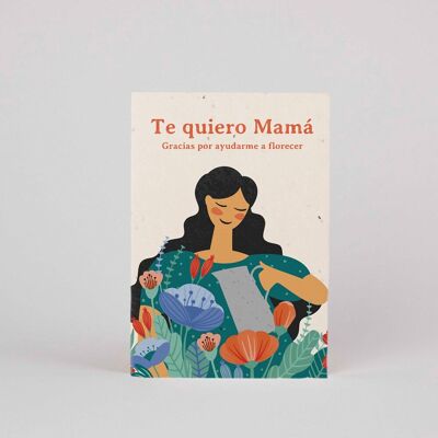 Pflanzpostkarten: „Ich liebe dich Mama“ (Blumenmix)