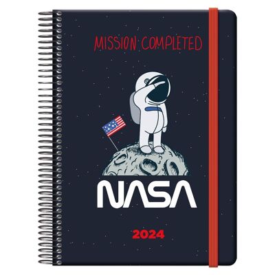 Dohe - Agenda 2024 - Día Página - Tamaño: 15x21 cm (A5) - 336 páginas - Encuadernación en espiral - Tapa dura - NASA