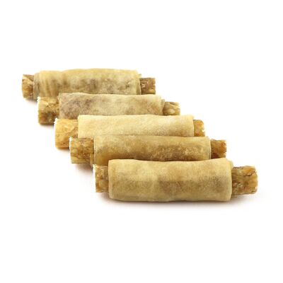 DOGBOSS 100% natural filled chewing rolls, beef skin with chicken, set of 5 in 13 cm (5x50g=250g) or 17 cm (5x75g=375g)