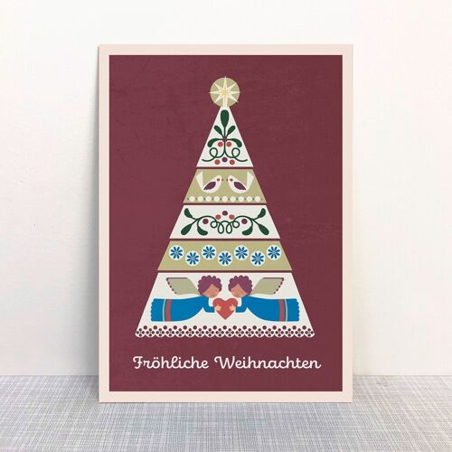 Postkarte Weihnachten Julgran