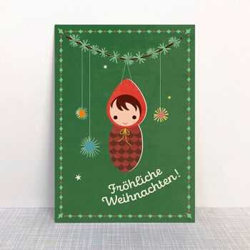 Carte postale Branche de gnome de Noël 1