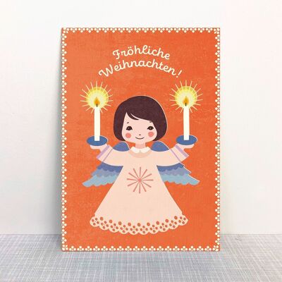 Bougies d'ange de Noël de carte postale