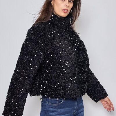Down jacket - short with sequins