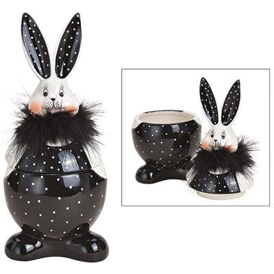 Pot de lapin en céramique noire