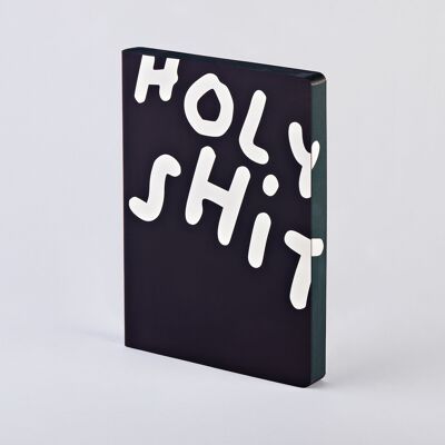Holy Shit - Graphic L | Notebook A5+ | Dotted Journal | 3.5mm dot grid | 256 numbered pages | 120g premium paper | recycled leather | sustainably produced in Germany