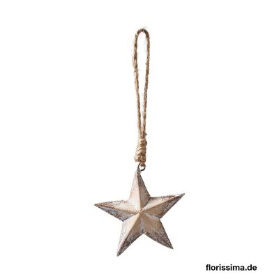 Decorative wooden stars to hang 7.5x7.5 x 2.8x 6- Christmas decoration