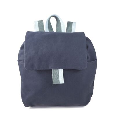 BRUSSELS 72C Mochila de lona de algodón azul marino