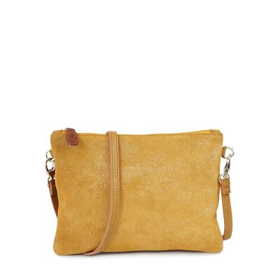 Bolso bandolera Cannes 28 Piel serraje Iris dorado