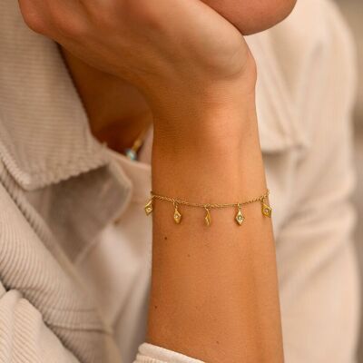 Bracelet Sakina - losanges pendants