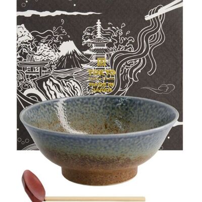 Gift box: ramen bowl + soup spoon - Sunachi Ainagashi