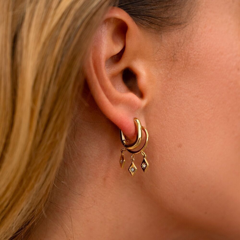 Sakina Mini-Creolen – baumelnde Diamanten