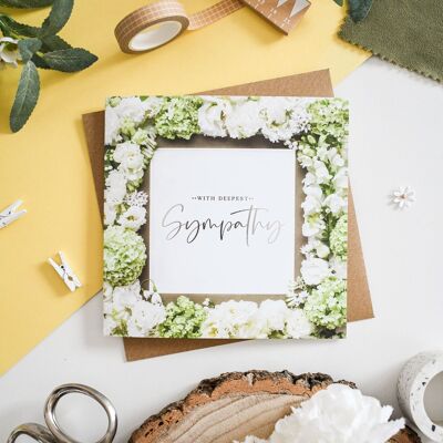 Deepest Sympathy Floral Foiled Greeting Card