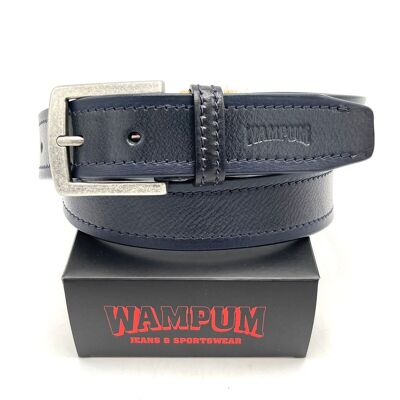 Cinturón de piel auténtica, marca Wampum, art. IDK502/35