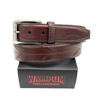Cinturón de piel auténtica, marca Wampum, art. IDK503/35