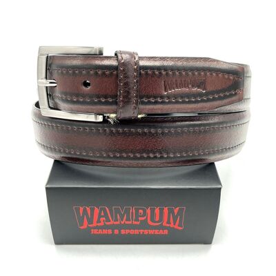 Cinturón de piel auténtica, marca Wampum, art. IDK504/35