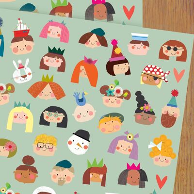WP119 Faces Gift Wrapping Paper