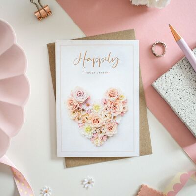 Grußkarte „Happily Ever After Wedding“, foliert
