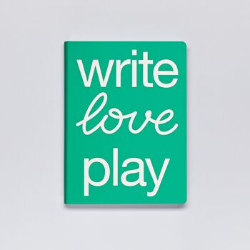 Write Love Play - Graphique L | Carnet A5+ | Journal pointillé | Grille de points de 3,5 mm | 256 pages numérotées | Papier premium 120g | cuir recyclé | produit de manière durable en Allemagne 3