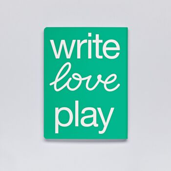 Write Love Play - Graphique L | Carnet A5+ | Journal pointillé | Grille de points de 3,5 mm | 256 pages numérotées | Papier premium 120g | cuir recyclé | produit de manière durable en Allemagne 4