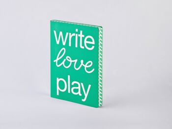 Write Love Play - Graphique L | Carnet A5+ | Journal pointillé | Grille de points de 3,5 mm | 256 pages numérotées | Papier premium 120g | cuir recyclé | produit de manière durable en Allemagne 7