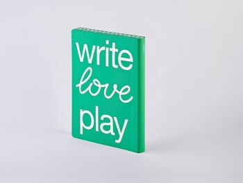 Write Love Play - Graphique L | Carnet A5+ | Journal pointillé | Grille de points de 3,5 mm | 256 pages numérotées | Papier premium 120g | cuir recyclé | produit de manière durable en Allemagne 8