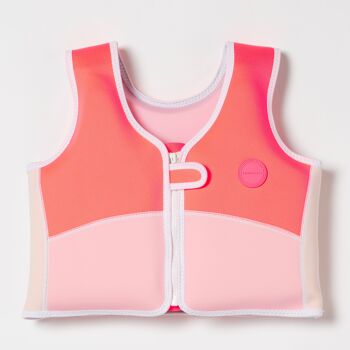 Melody la Sirène Gilet de Bain 3-6 Fraise Néon 1