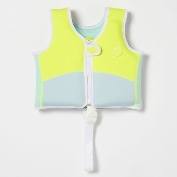 Salty the Shark Gilet de Bain 2-3 Aqua Jaune Fluo 1