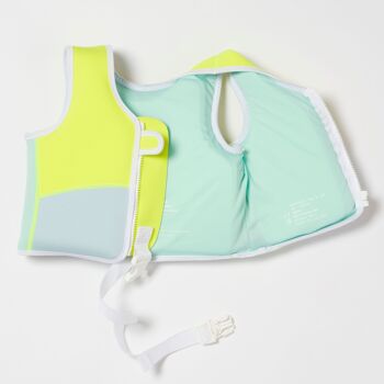 Salty the Shark Gilet de Bain 2-3 Aqua Jaune Fluo 2