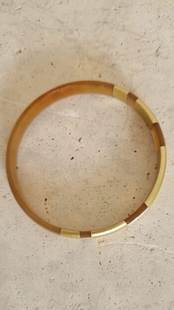 Bracelet Jonc Corne - Modèle Helios by Le Coin Sauvage – Gold - 1 cm 4
