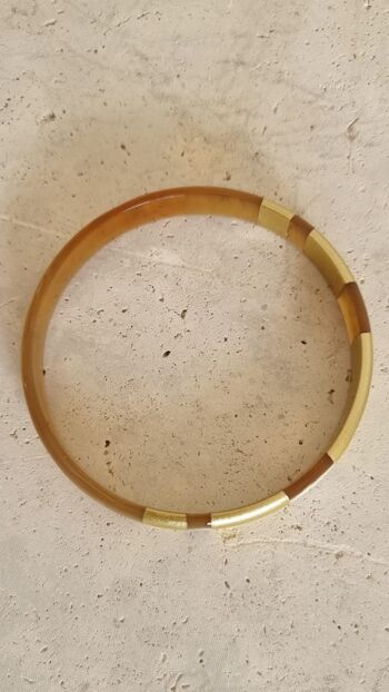 Bracelet Jonc Corne - Modèle Helios by Le Coin Sauvage – Gold - 1 cm 6
