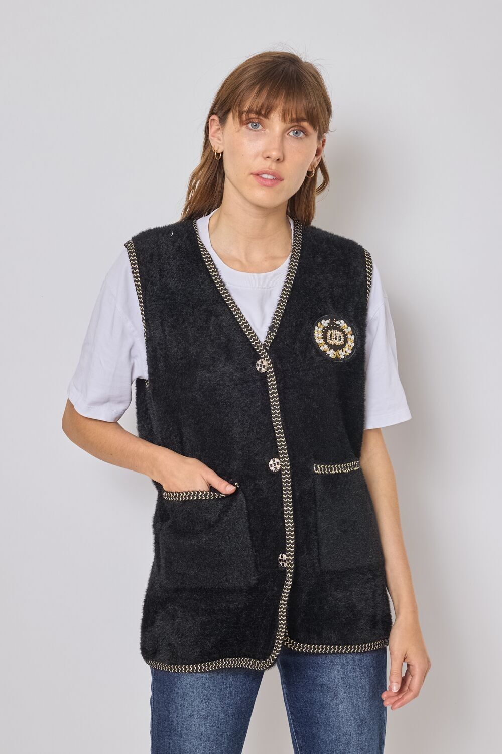 Cardigan senza maniche-FM532